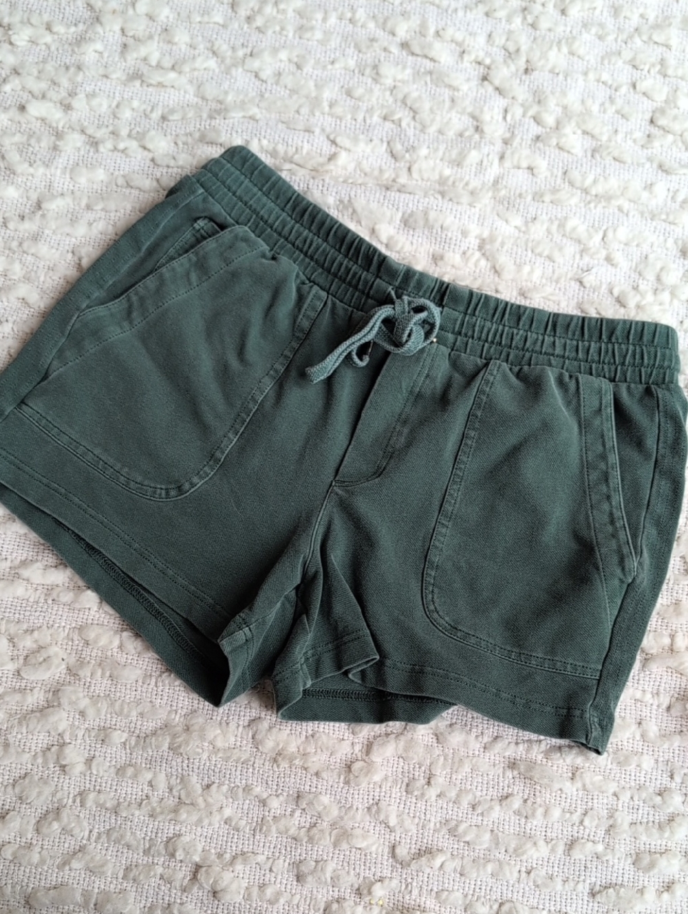 Telluride Clothing Green Pull On Drawstring Casual Shorts Cotton Spandex Medium